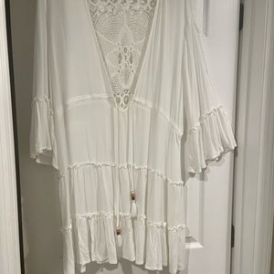 Never worn white gauze dress/cover up! Size L